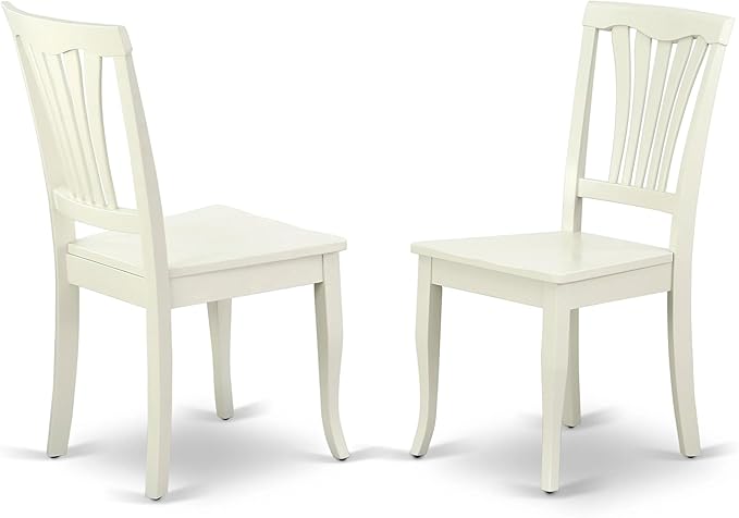 East West Furniture ANAV3-LWH-W 3 Piece Dining Table Set for Small Spaces Contains a Round Kitchen Table with Pedestal and 2 Kitchen Dining Chairs, 36x36 Inch, Linen White