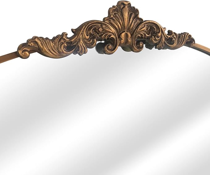 WAMIRRO Arched Mirror,Gold Traditional Vintage Ornate Baroque Mirror,Antique Brass Mirrors for Entryway/Fireplace/Living Room/Hallway/Bathroom.36 X30 Gold