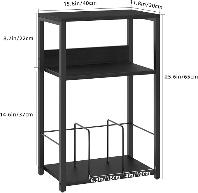 LELELINKY Record Player Stand Set of 2, 3-Tier End Side Table with Vinyl Record Storage, Vinyl Record Holder Up to 120 Albums, Turntable Stand with Vinyls Storage for Music Living Room