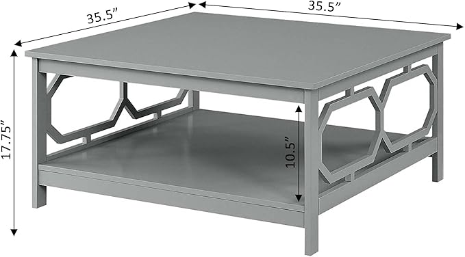 Convenience Concepts Omega Square 36" Coffee Table, Gray