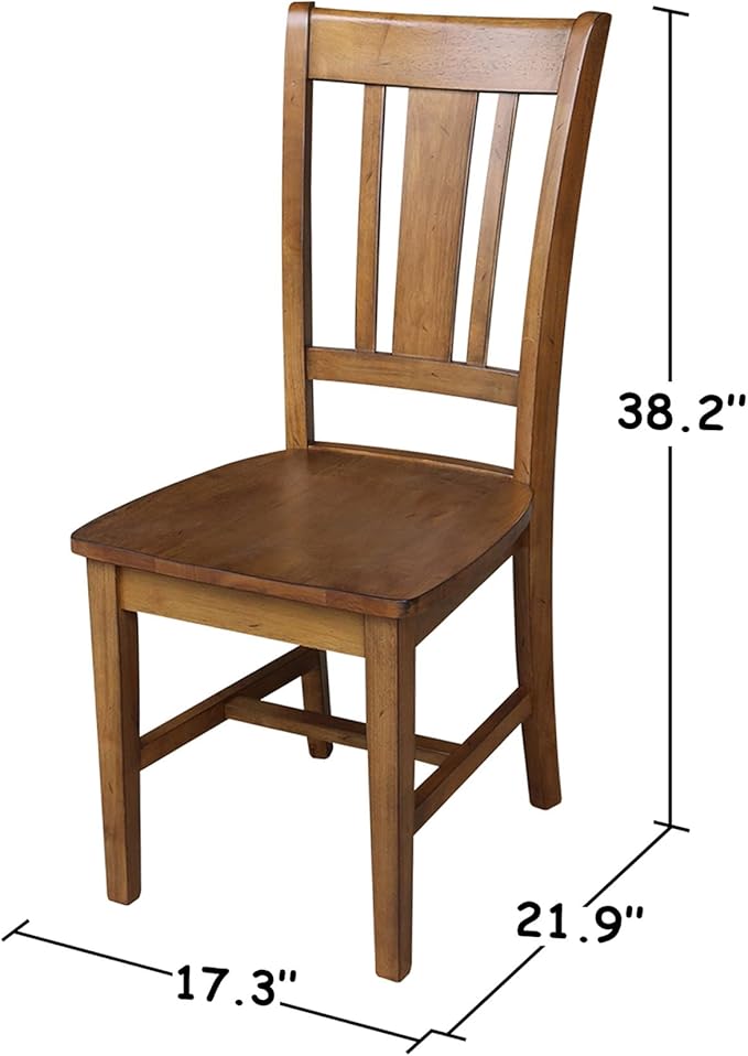 Set of Two San Remo SplatBack Dining Chairs, Pecan