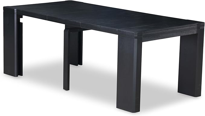 X07SI-B06-48 - 9-piece Dining Room Table Set a Rectangular Kitchen Table and a wooden Bench and 7 coffee Linen Fabric Dining Chair, 39x120 Inch, Wire Brushed Black