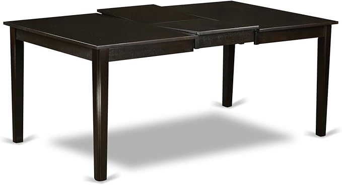 East West Furniture HEDR9-CAP-03 9 Piece Dining Room Table Set Includes a Rectangle Kitchen Table with Pedestal and 8 Brown Linen Fabric Parson Dining Chairs, 42x72 Inch, Cappuccino