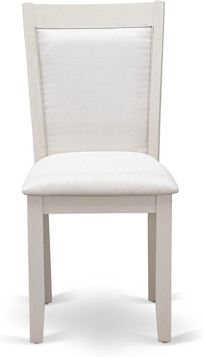 East West Furniture X027MZ001-7 7 Piece Modern Dining Table Set Consist of a Rectangle Wooden Table with X-Legs and 6 Cream Linen Fabric Parson Dining Chairs, 40x72 Inch, Multi-Color