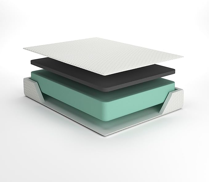 Signature Design by Ashley King Size 8 Inch Medium Firm Charcoal Gel & Green Tea Infused Memory Foam Mattress for Pressure Relief, Fiberglass Free, Mattress In A Box
