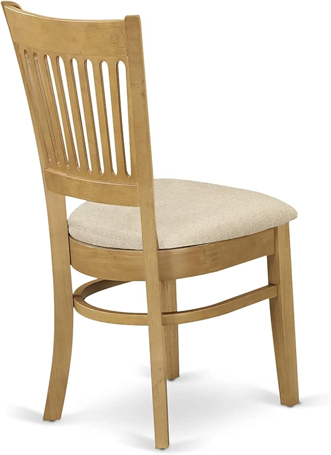 East West Furniture NDVA3-OAK-C 3 Piece Dining Room Furniture Set Contains a Rectangle Kitchen Table with Dropleaf and 2 Linen Fabric Upholstered Dining Chairs, 30x48 Inch, Oak
