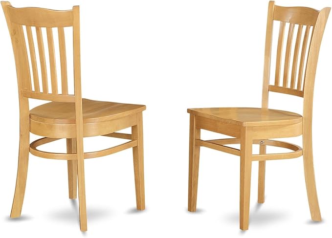 East West Furniture NDGR3-OAK-W 3 Piece Dinette Set for Small Spaces Contains a Rectangle Dining Table with Dropleaf and 2 Dining Room Chairs, 30x48 Inch, Oak