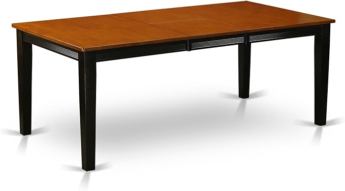 East West Furniture QUNO5-BCH-W 5 Piece Kitchen Table & Chairs Set Includes a Rectangle Dining Table with Butterfly Leaf and 4 Dining Room Chairs, 40x78 Inch, Black & Cherry