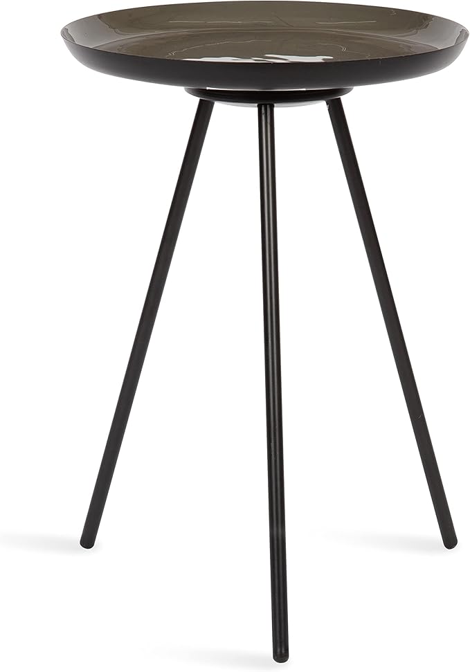 Kate and Laurel Laranya Modern Side Table 15 x 15 x 23 Brown and Black Chic Minimalist Bedroom Nightstand Table