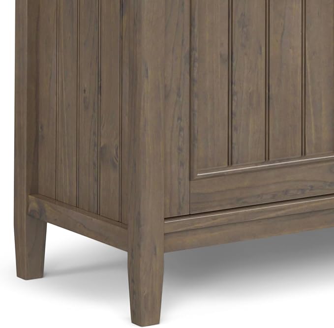 SIMPLIHOME Lev SOLID WOOD 53 Inch Wide Contemporary TV Media Stand in Smoky Brown for TVs up to 60 Inches, For the Living Room and Entertainment Center