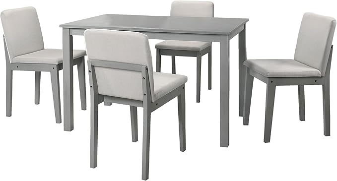 Poundex 5 Piece Dining Set in Gray