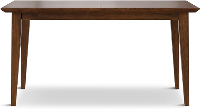 SIMPLIHOME Colby Extendable Dining Table, Solid Wood Walnut Veneer in Walnut, 60-76 x 36 inches, Contemporary-Style Rectangular Expandable Kitchen Table with Butterfly Leaf for 6+ People