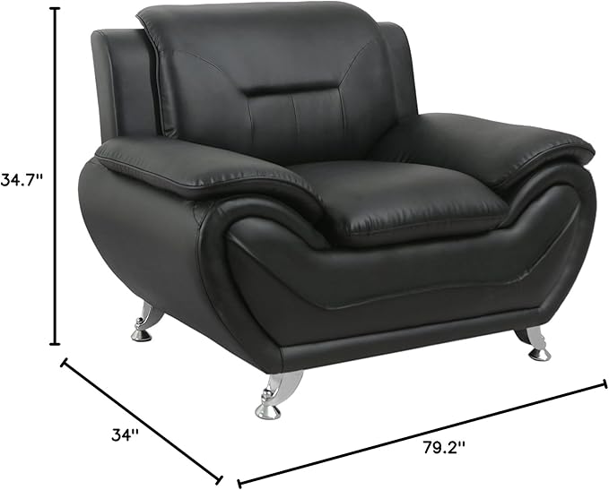 Container Furniture Direct Michael Sofa and Chair Set Black