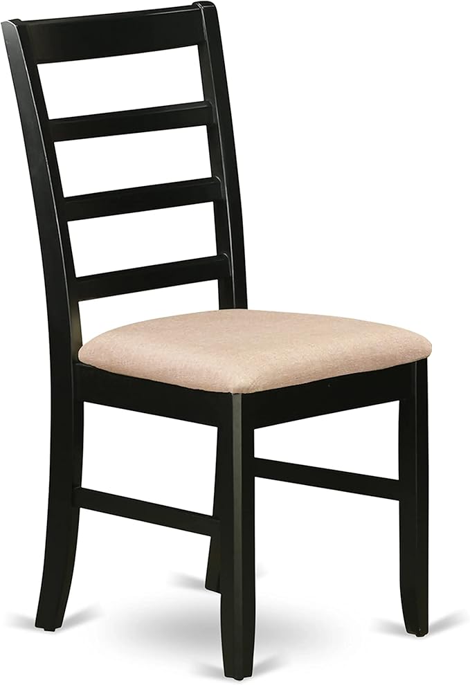 East West Furniture LGPF7-BLK-C 7 Piece Kitchen Table Set Consist of a Rectangle Dining Table with Butterfly Leaf and 6 Linen Fabric Upholstered Dining Chairs, 42x84 Inch, Black