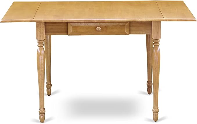 East West Furniture MZNO5-OAK-C 5 Piece Kitchen Table Set for 4 Includes a Rectangle Dining Room Table with Dropleaf and 4 Linen Fabric Upholstered Chairs, 36x54 Inch, Oak