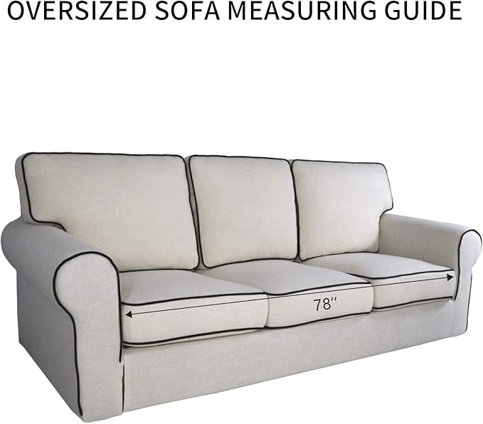 PureFit Reversible Sofa Couch Cover Water Resistant Couch Covers for 3 Cushion, Washable Furniture Cover with Non-Slip Foam and Adjustable Strap for Dogs, Pets (Oversized Sofa, Brown/Beige)