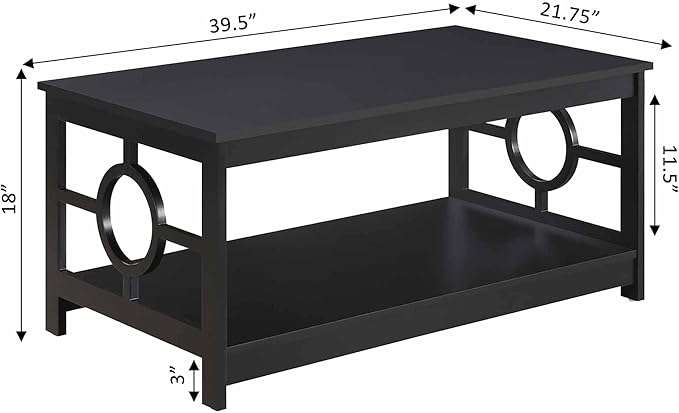 Convenience Concepts Ring Coffee Table, Black