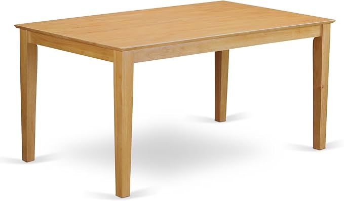 East West Furniture CAAB5-OAK-04 5 Piece Dining Table Set for 4 Includes a Rectangle Kitchen Table and 4 Light Tan Linen Fabric Parson Dining Chairs, 36x60 Inch, Oak