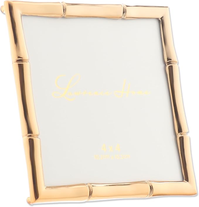 Lawrence Frames Bamboo Design Metal Frame, 4x4, Gold