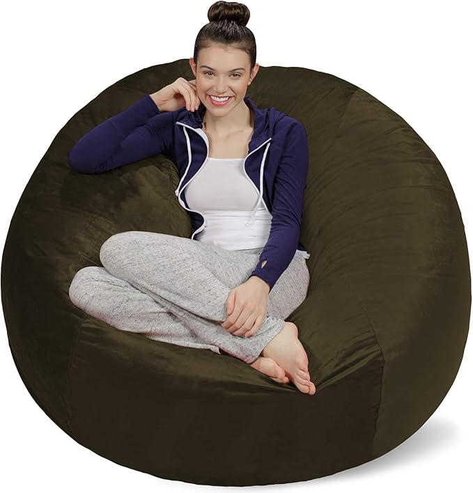 Sofa Sack Bean Bag Chair Cover, 5-Feet, Olive