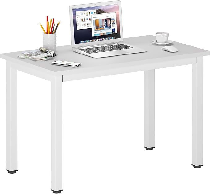 DlandHome Computer Desk, 31.5 inch Modern Simple Desk Computer Table Study Writing Desk for Home Office, White