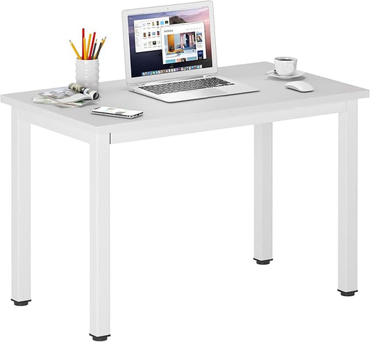 DlandHome Computer Desk, 31.5 inch Modern Simple Desk Computer Table Study Writing Desk for Home Office, White
