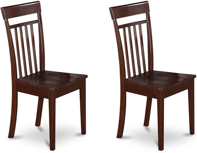 East West Furniture ANCA5-MAH-W 5 Piece Dining Table Set for 4 Includes a Round Kitchen Table with Pedestal and 4 Faux Leather Dining Room Chairs, 36x36 Inch, Mahogany