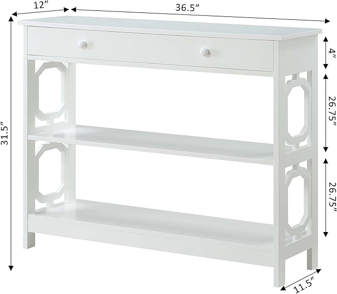 Convenience Concepts Omega 1 Drawer Console Table, White