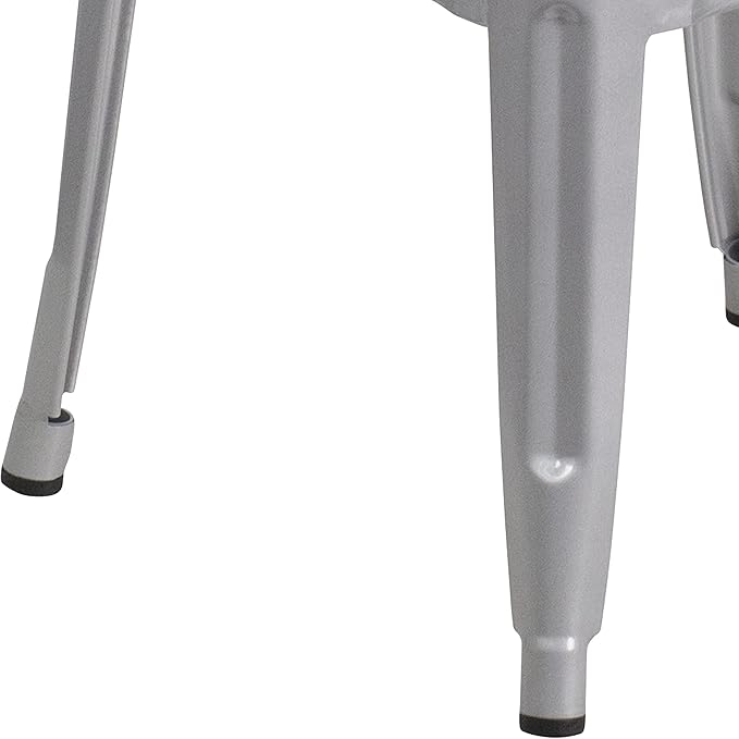 Flash Furniture Commercial Grade 30" High Backless Silver Metal Indoor-Outdoor BarStool with Square Seat