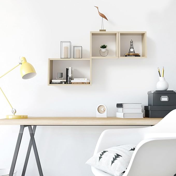 Kaboon Universal Tabletop 55"x27.5", Solid One-Piece Melamine Table Top, Double Desk L-Desk DIY, Home and Office Countertop, Oak