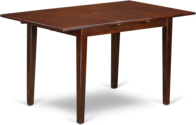 East West Furniture PSNO7-MAH-W 7 Piece Dining Table Set Consist of a Rectangle Dining Room Table with Butterfly Leaf and 6 Wooden Seat Chairs, 32x60 Inch, Mahogany