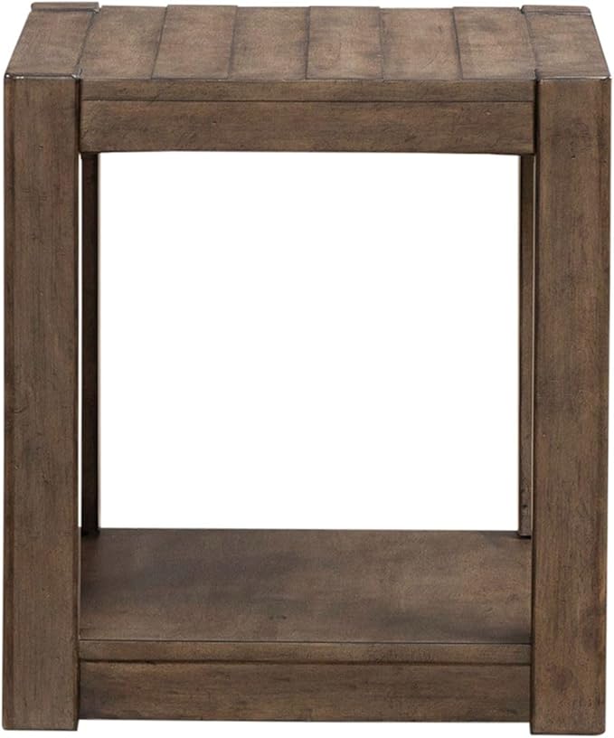 Liberty Furniture Broadmore Living Room Square Chairside Table - Cobblestone Brown