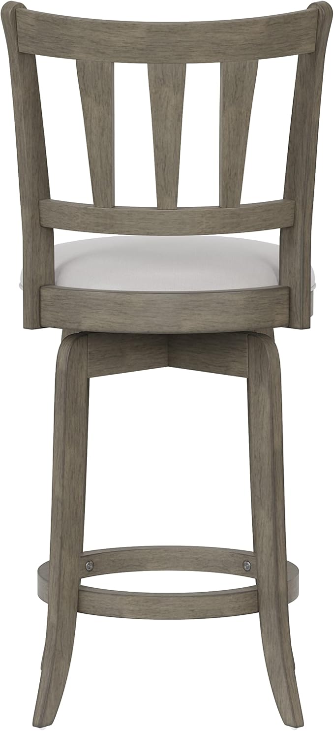 Hillsdale Presque Isle 26" Wood Swivel Counter Height Stool, Aged Gray