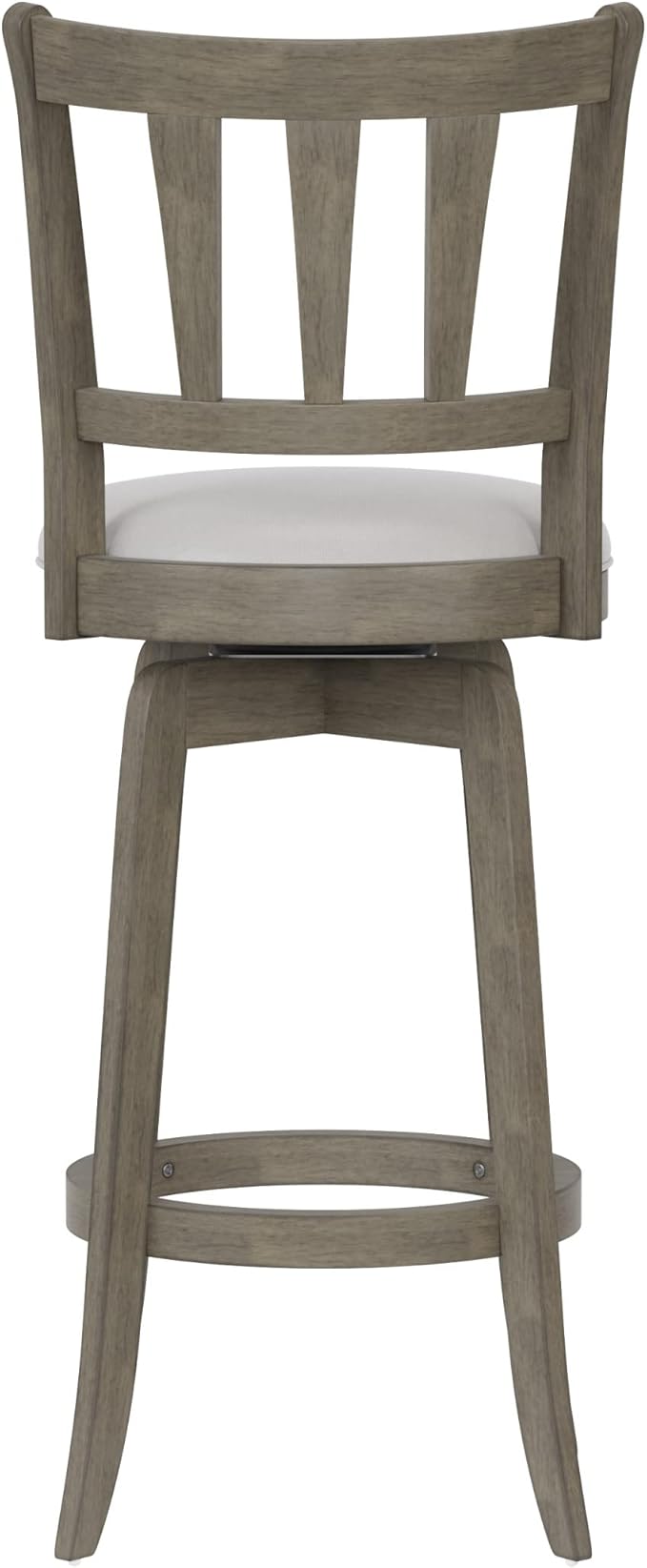 Hillsdale, Presque Isle Wood Bar Height Swivel Stool, 19"D x 17.5"W x 43.5"H, Aged Gray