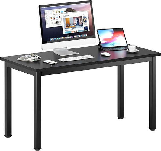 DlandHome 47 inches Medium Computer Desk, Composite Wood Board, Decent and Steady Home Office Desk/Workstation/Table, BS1-120BB Black Walnut and Black Legs, 1 Pack
