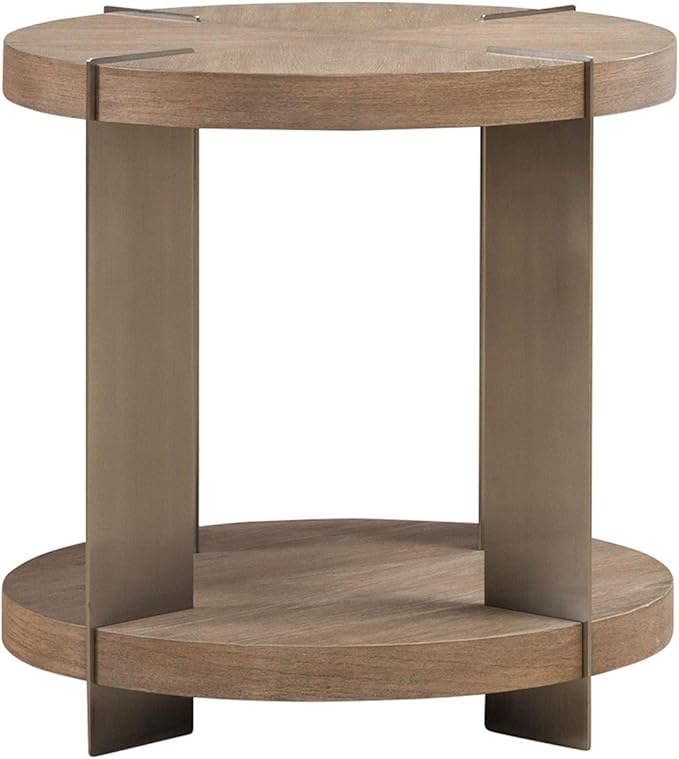 Liberty Furniture Harlow Living Room Opt 3 Piece Set - Oval Cocktail Table, 2 End Tables - Sandstone & Satin Nickel