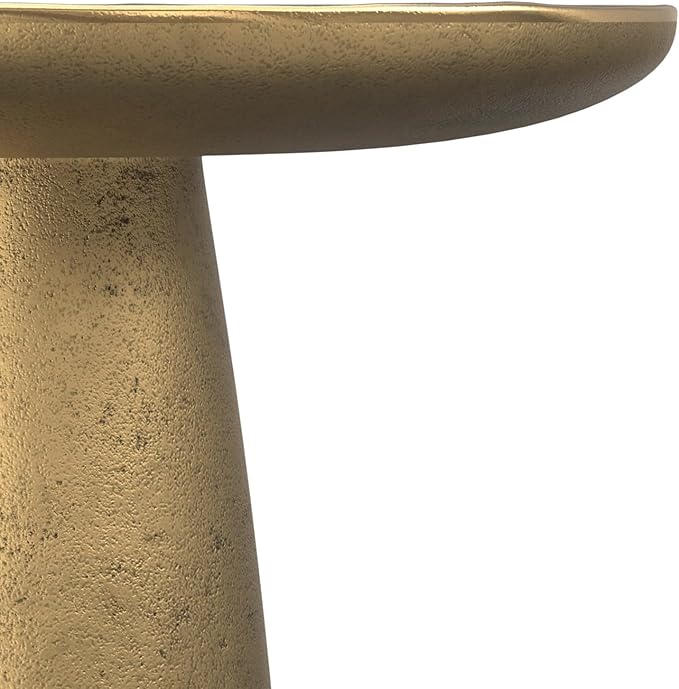 SIMPLIHOME Dominique Metal Table in Antique Brass, 18-inch Round, 19.75-inch Tall, Cast Aluminum Side Table for Living Room, Bedroom, Fully Assembled