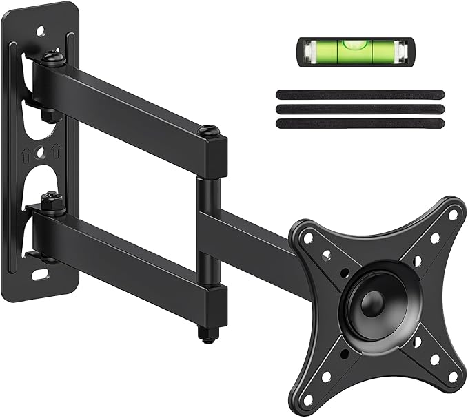 USX MOUNT Full Motion TV Wall Mount - Universal Single Stud Corner Bracket for 13-32 inch TVs, Monitor Wall Mount for LCD Monitor Swivel Tilt Rotation Articulating, VESA100x100mm, Up to 33LBS