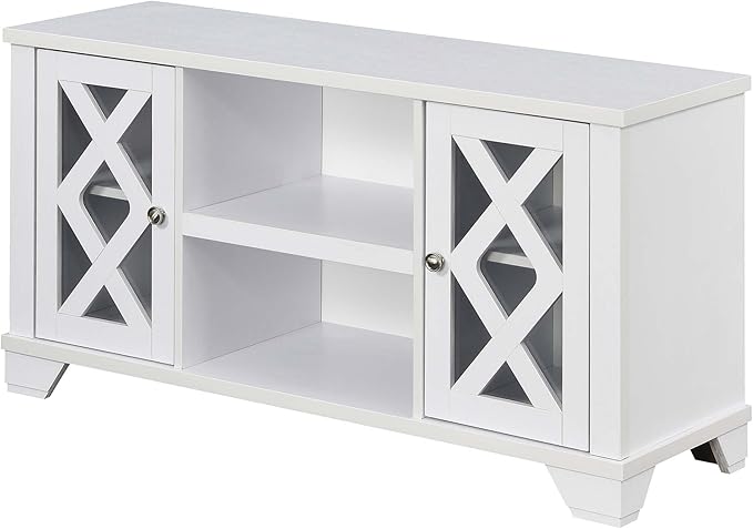 Convenience Concepts Gateway TV Stand 47.25" - Family Room Entertainment Center with Storage Cabinets and Shelves, Traditional TV Console for Living Room, Office, White