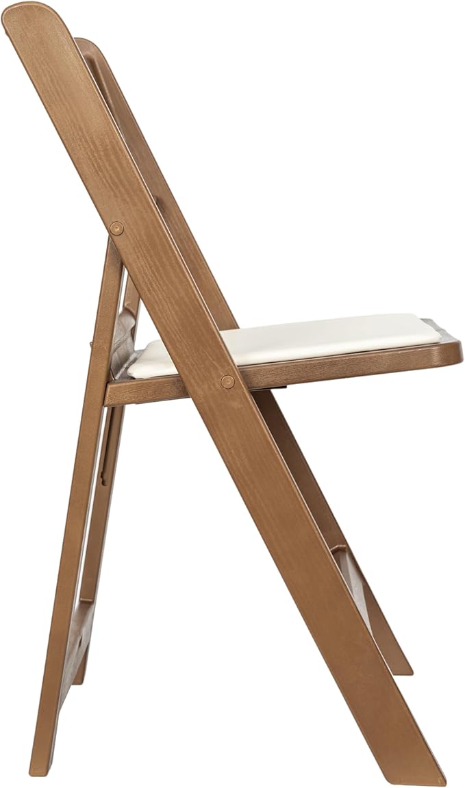 Flash Furniture Hercules Folding Resin – 800LB Weight Capacity Event Chair, Set of 1, Chestnut