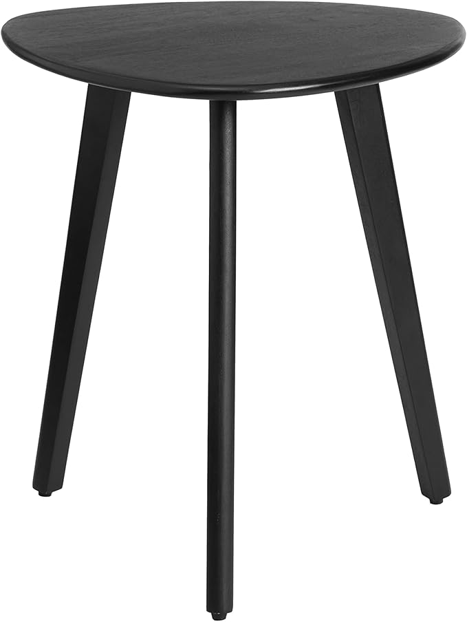 MH London Tri Pin Side Table I Handmade Natural Mango Wood, Naturally Moisture Resistant, Maintenance Free I 18" x 18" x 20" I Wandsworth, Black