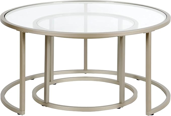 Watson Round Nested Coffee Table in Satin Nickel