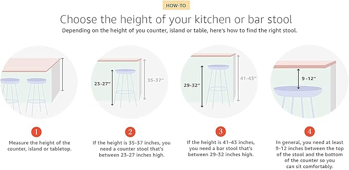 AC Pacific Contemporary Adjustable Swivel Kitchen Bar Stool Chair with Cushion and Armrest, 24"-33", White ACBS15 Daisy White Square