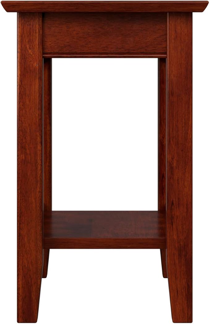 AFI, Mission Chair Side Table with Charging Station, Walnut