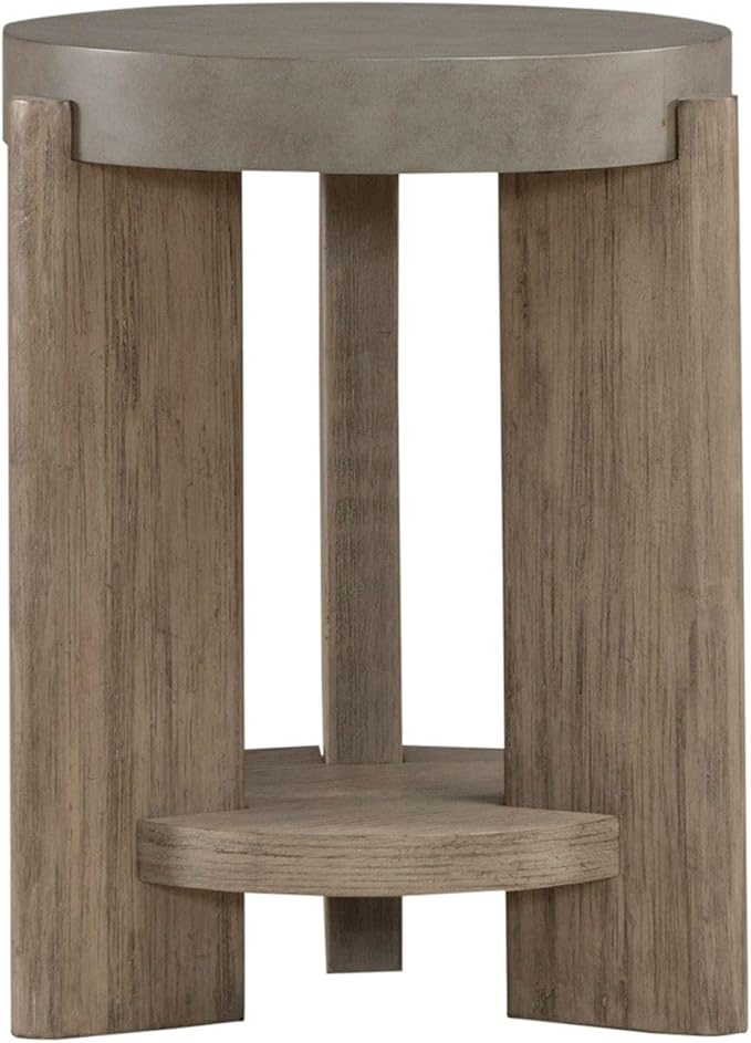Liberty Furniture Affinity Chairside Table for Living Room - Dusty Taupe Faux Concrete Tops