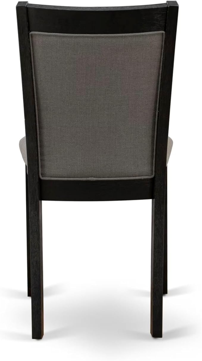 East West Furniture V697MZ650-5 5 Piece Dining Set Includes a Rectangle Dining Room Table with V-Legs and 4 Dark Gotham Grey Linen Fabric Upholstered Chairs, 40x72 Inch, Multi-Color
