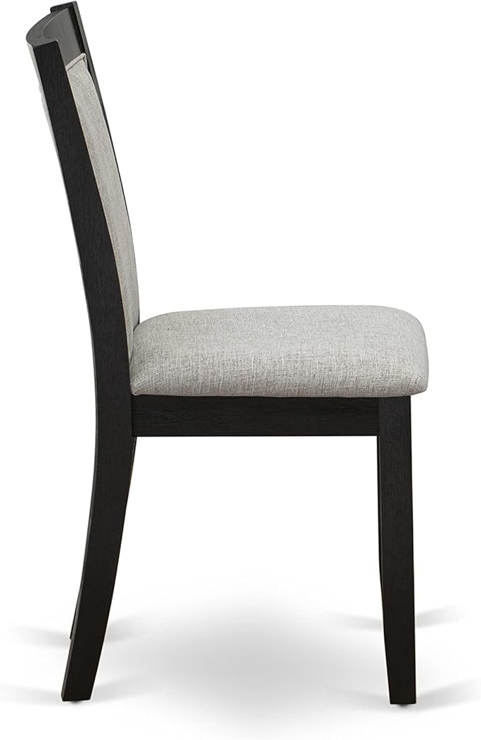 East West Furniture X627MZ606-5 5 Piece Dining Room Table Set Includes a Rectangle Kitchen Table with X-Legs and 4 Shitake Linen Fabric Parsons Dining Chairs, 40x72 Inch, Multi-Color