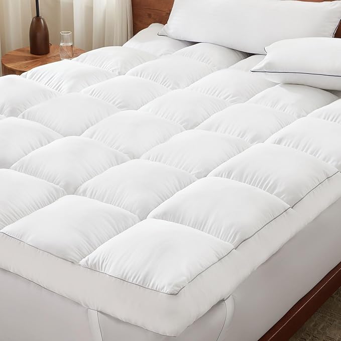 Decroom 5 Inch Memory Foam Mattress Topper Queen Size, Filled with Breathable Memory Foam Pillow Topper, Soft Fluffy Supportive Bed Mattress Pad for Back Pain Relief, 80x60x5 Inch