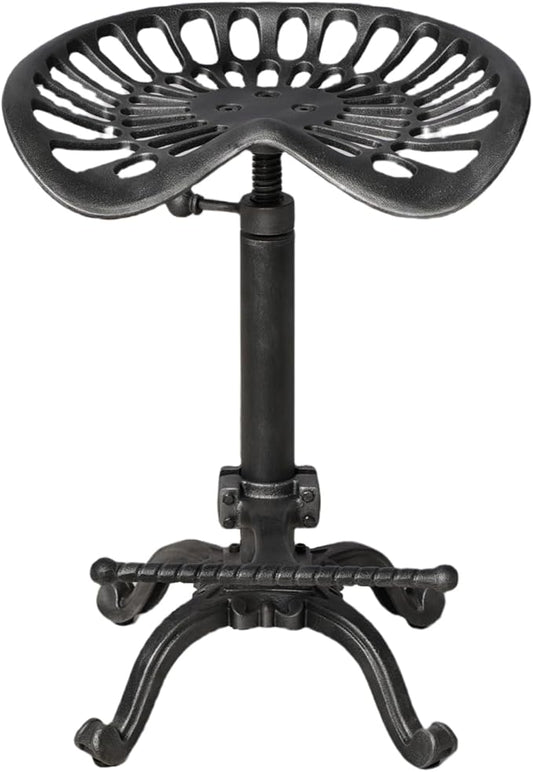 Rustic Tractor Seat Bar Stool Cast Iron Saddle Seat Industrial Counter Stools 20-27inch Height Adjustable