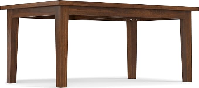 SIMPLIHOME Eastwood Dining Table, Solid Wood Walnut Veneer in Walnut, 66 x 40 inches, Contemporary-Style Rectangular Kitchen Table for up to 6 People